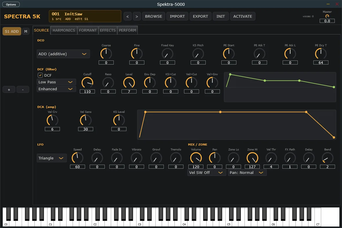 The Spektra-5000 interface